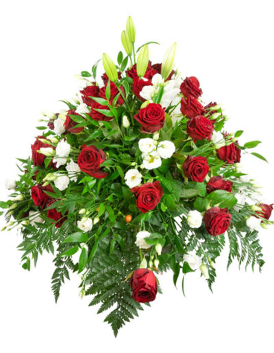 Sargschmuck-Rosen-rot-weiss_8703